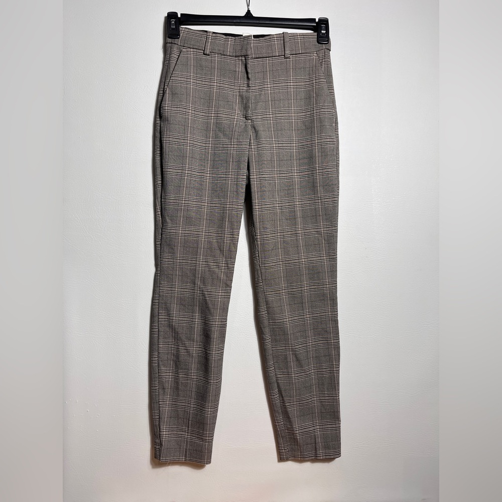 H&M Gray / Beige Plaid Women’s Trouser Pants sz 4
